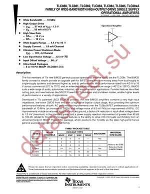 TLC081AIP datasheet  